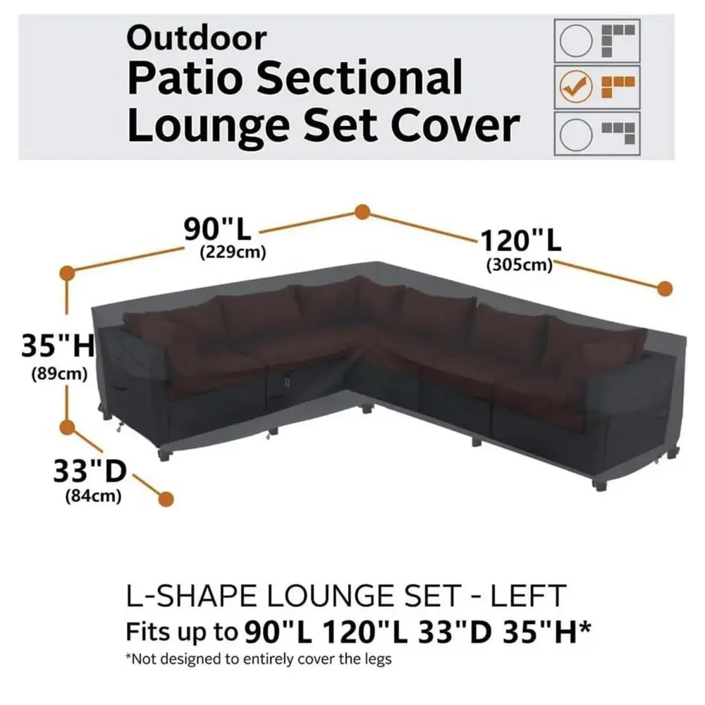 Flexiyard - Heavy Duty Outside Sectional Sofa (Storm Grey, L-Shaped-Left Facing-